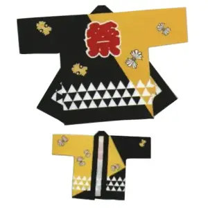 祭袢天（黒/黄・ウロコ）<子供用>